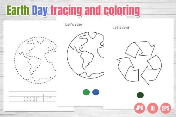Download Happy Earth Day Tracing and Coloring - Premium Bundle