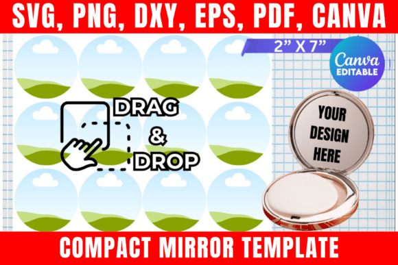 Download Compact Mirror Template, Cricut Cut File - Cricut cut file Collection