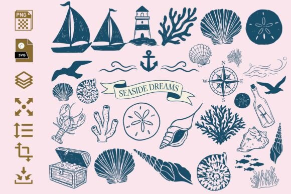Download Nautical Clipart Set- PNG &amp; SVG Bundle - Nautical Collection