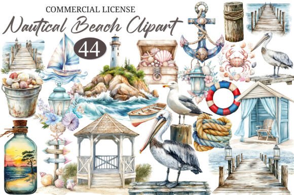 Download Nautical Beach Clipart Bundle - Nautical Collection