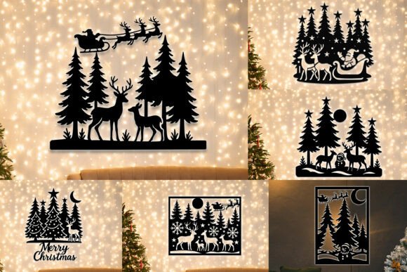 Download Laser Cut Christmas Forest Decor Bundle - Laser cut Collection