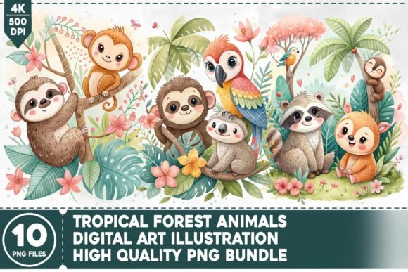 Download Tropical Forest Animals PNG Bundle - Forest animals png Collection