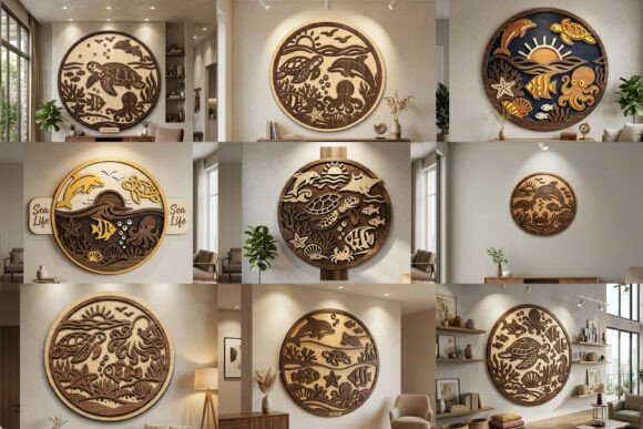 Download Laser Cut Sea Life Wall Art SVG Bundle - Laser cut Collection