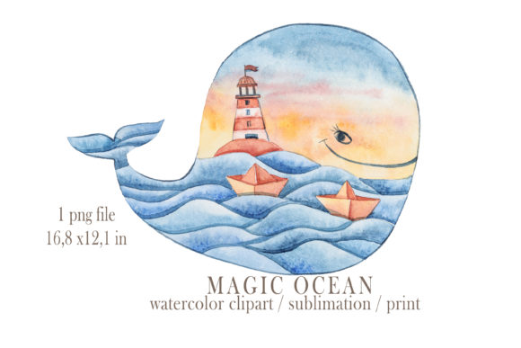 Download Watercolor Nautical Whale Clipart - Nautical Collection