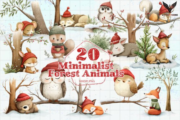 Download Minimalist Forest Animals PNG - Premium Resources