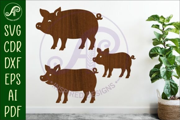 Download Pig Silhouette Laser Cut Outs SVG File - Laser cut Collection